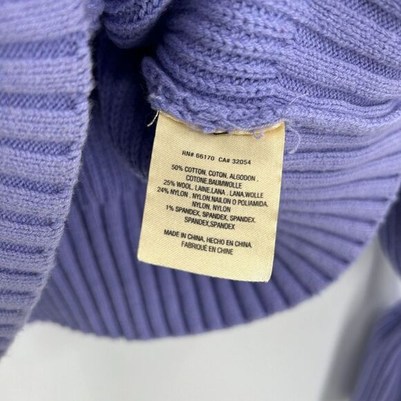 ANTHROPOLOGIE Moth Regina Bell-Sleeved Purple Wool Knit Crew Neck Sweater Small - Picture 10 of 10